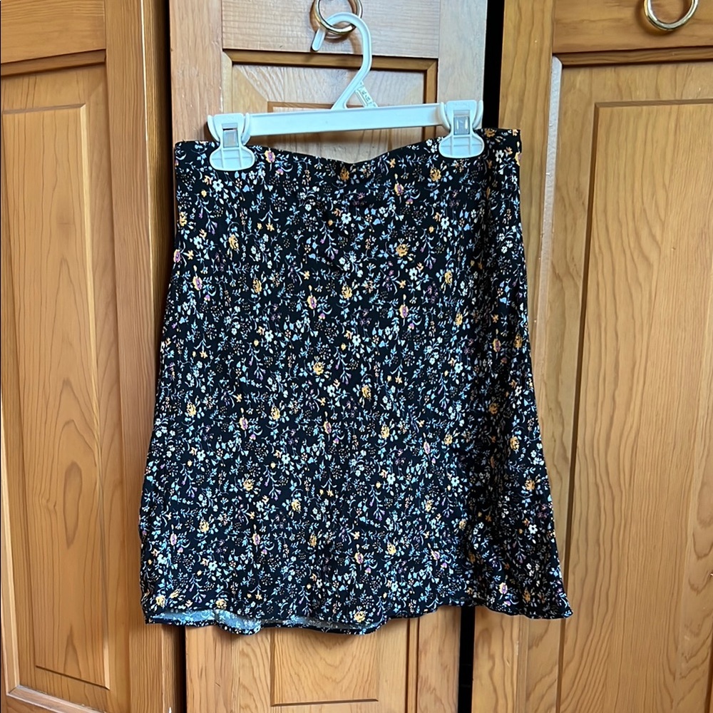 Madewell Floral Black Skirt